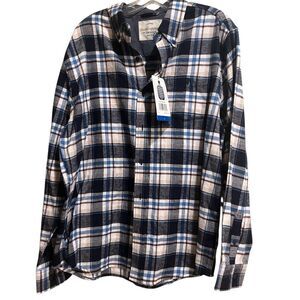 Original Weatherproof  Vintage Button-up Long Sleeve Large Blue Plaid NWT